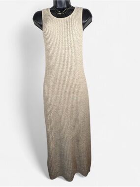 Banana Republic Beige Knit Sleeveless Maxi Dress
